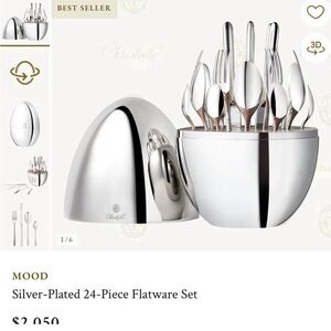 Christofle Silver-Plated Flatware Set in Modern Design